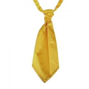 Boys Old Gold Adjustable Scrunchie Wedding Cravat